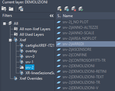 layer afferenti ad un xref