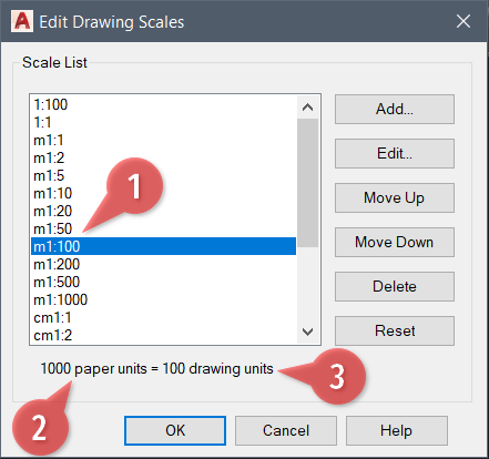 un mio esempio di lista di scale per chi lavora in cm o m