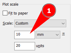 screenshot di impostazioni di scala per disegno in centimetri