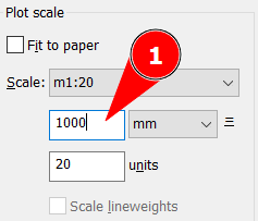 screenshot di impostazioni di scala per disegno in metri