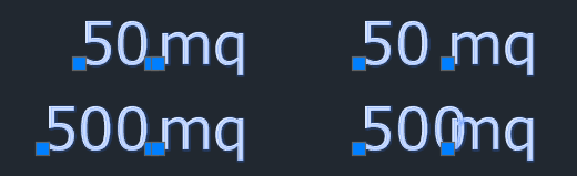 right and left alignment
