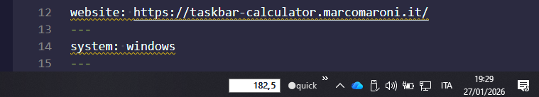 task bar calculator